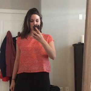 Red and white striped top with peep back!